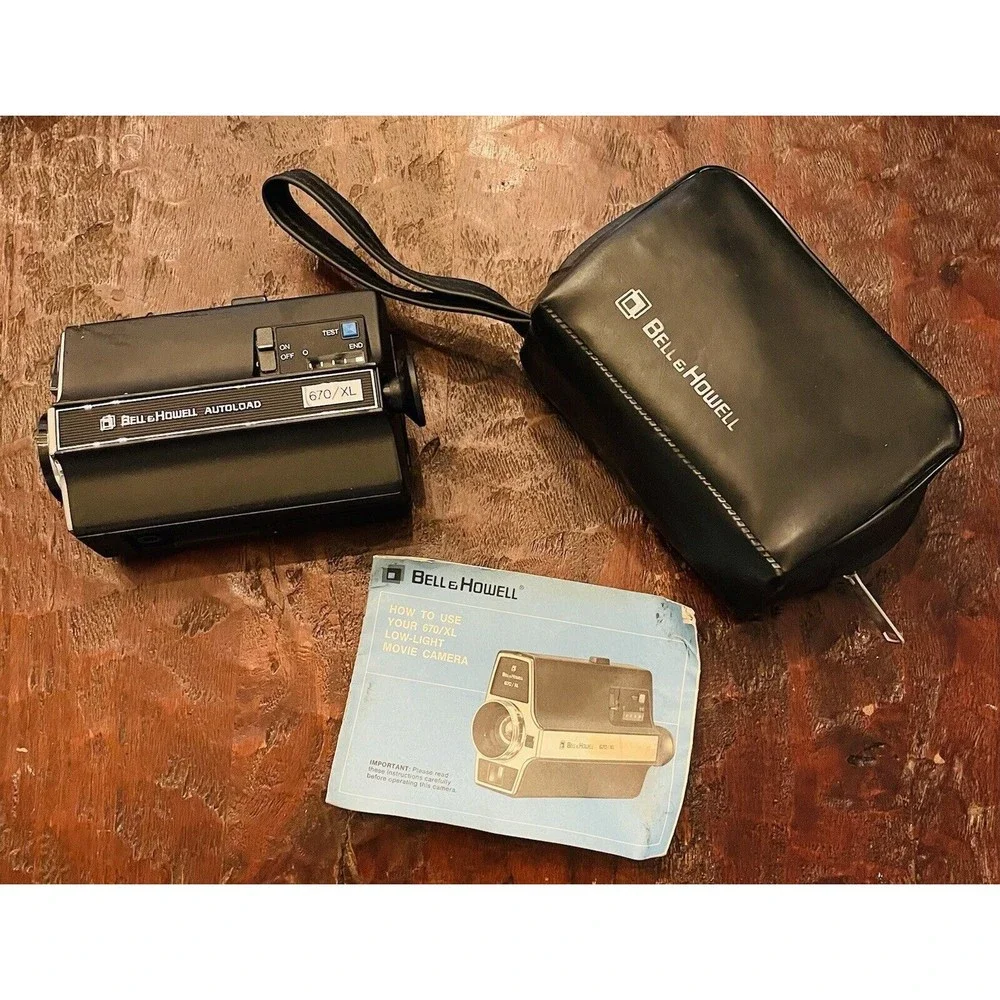 Vintage Bell & Howell Autoload Camera 670 XL / Manual/ Case/ Untested